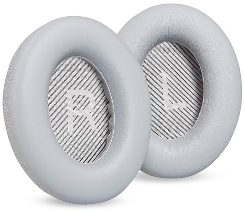 Bose 700 (NC700) Replacement Earpads, Black Leather Cushions, High-density Noise Isolation Foam (Light Grey)