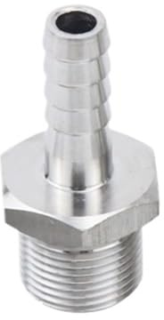 4mm 6mm 8mm 10mm 12mm 14mm 16mm Hose Barb Metric Male Thread 304 Stainless Steel High Pressure Pipe Fitting Adapter Coupling(4mm,M18x1.5)
