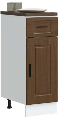 Teenpull Köksunderskåp Porto brunt ekutseende av träbaserade material, robust köksskåp, förvaringsskåp och förvaringsskåp, perfekt som köksförvaringsskåp och bufféskåp, 30 x 46 x 81,5 cm