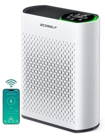 Smart Air Purifiers for Large Room, Cleans 2,400 ft² in 30 Mins, 3-Stage True HEPA, 360° Airflow, Smart WiFi App Control, Real-Time Air Quality (PM2.5) Display, Ultra-Quiet 20dB Sleep Mode, HAP602WF