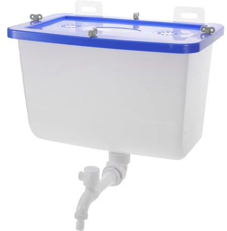 UKCOCO Serbatoio D’acqua da Parete in Plastica 12,5 con Rubinetto e Coperchio, Contenitore per Bagno e Parrucchiere Stile Antico, Montaggio a Muro Salvaspazio per Lavaggio Chioma e Mani