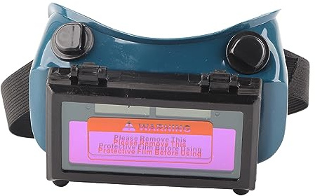 FTVOGUE Occhiali per Saldatore con Oscuramento Automatico, Materiale Siliconico, Parasole Regolabile, Energia Solare e Batteria Al Litio, Compatibili con Elmetti Protettivi