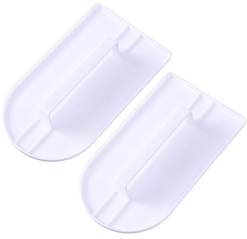 YUXIANLB 2pcs Cake Fondant Smoother Tool, White 5.71x3.15 Decoration Icing Scraper Non-Slip Plastic Flexible Smoothing Polisher Finisher Sugar Craft Leveler for bread