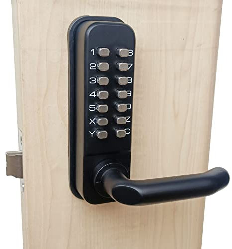 ShouSiFang Codelocks Serrure de porte étanche avec bouton-poussoir numérique, sans clé, alliage de zinc - noir