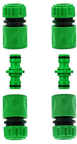 CaLeQi 2PCS Double Male Hose Connectors & 4PCS End Quick Connectors for Hose Pipe fitting 1/2 Plastic Tap Connector