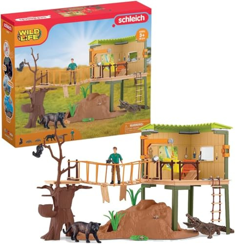 Schleich 42594 Estación de Aventuras Wild Life, a Partir de 3 años, Wild Life - playset, 68 Piezas