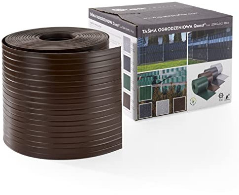 Quest Tiras de privacidad para vallas dobles, 19 cm x 26 m, PVC, protección visual para jardín, balcón, terraza, resistente a los rayos UV, resistente a la intemperie, impermeable, valla de privacidad