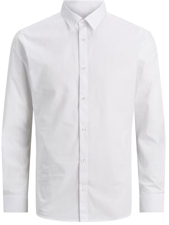 JACK & JONES Camiseta para Hombre JJJOE LS Plain, Color Blanco, Talla M, Blanco, M