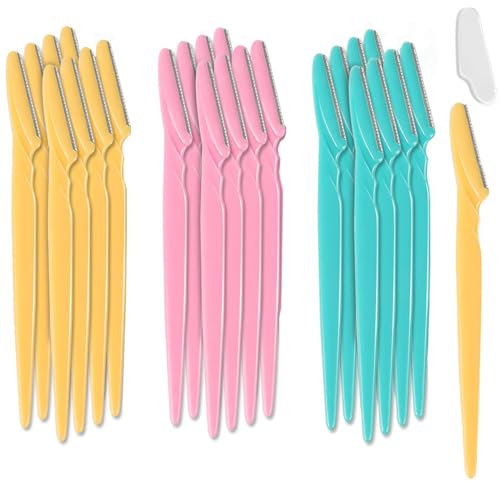 24 Pcs Eyebrow Razors Eyebrow Shaper for Women, Facial Hair Trimmer Remover Dermaplaning Tool Exfoliates Facial Skin Women's Razor with Protective Cover for Cosmetic Makeup Women and Men