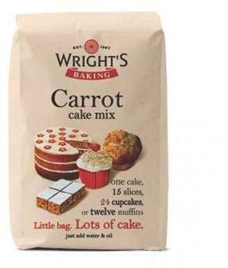 Wright's | Carrot Cake Mix 500g | Carrot Cake mix, which has a subtle buttery and vanilla flavour, can be used to bake light & moist cakes, slices, muffins or cupcakes