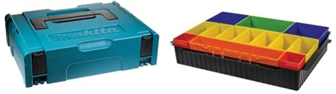 Makita 821549-5 MAKPAC Gr.1 & P-83652 Boxeneinsatz mit farbigen Boxen, Mehrfarbig