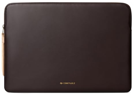 Comfyable smalt laptopfodral kompatibelt med 13/14 tum MacBook Air och MacBook Pro M5/M4/M3/M2/M1 Pro/Max 2026-2021, Mac resefodral PU sleeve, Chokladbrun