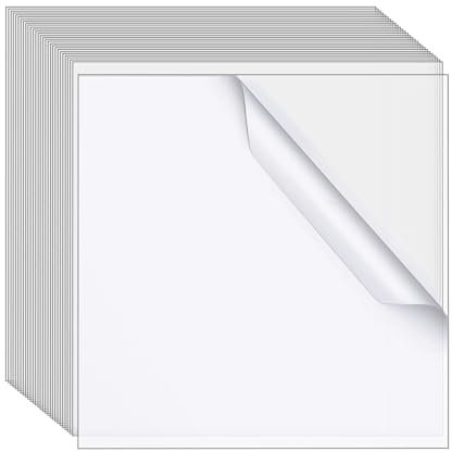JIEHIN 42 Stück 100 x 100 x 1mm Acrylglas Platte Eckig, Acrylplatte Transparent Klein Kunststoffplatte Acrylplatten für Handwerk, Schilder, Glasersatz, Tischaufsteller