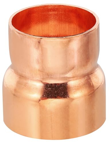 PATIKIL 1 3/4 to 1 1/2 ID Copper Reducer, 99.9% Pure Copper Reducing Coupling Pressure Fitting Pipe Tube Connector Adapter with Sweat Solder Connection for HVAC Refrigeration System
