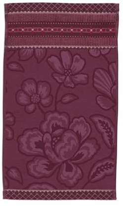 Pip Studio Gästehandtuch Set/3 Jasmin Jacquard Dunkelrosa 30x50cm