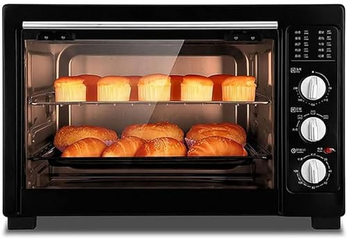 Horno eléctrico de gran capacidad de 38 L, horno portátil multifuncional para cocinar y hornear de escritorio, con control de temperatura temporizado, 3 métodos de calentamiento, disipación de calor p