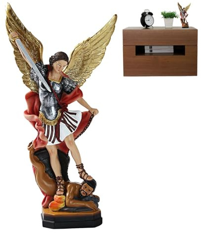Genérico Estatua de - Figura arcángel Miguel Coloreada | El San Arcángel Miguel Derrotó al Dragón, La Escultura del Ángel de Batalla