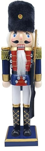 Glanhbnol King Soldier Holz Walnussknacker Soldat Weihnachtsdekorationen für Weihnachten