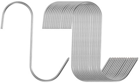 HARFINGTON 16pcs 5 Meat Hooks 304 Stainless Steel Butcher Hook S-Shaped Meat Processing Hooks for Hanging Smoking Grilling Beef Rib BBQ (MAX Load 11 Pound)