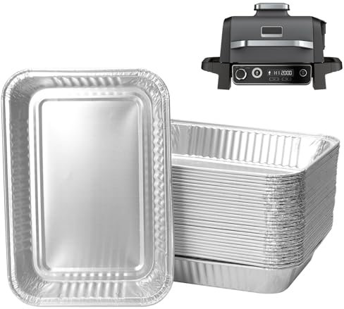 WEBROIL Grill Drip Pan Liner for Ninja OG700 OG701 OG751 Series Woodfire Smoker Accessories,Aluminum Disposable Foil Grease Liners Compatible with Weber Q/Spirit/Genesis Gas Grill,30 Packs