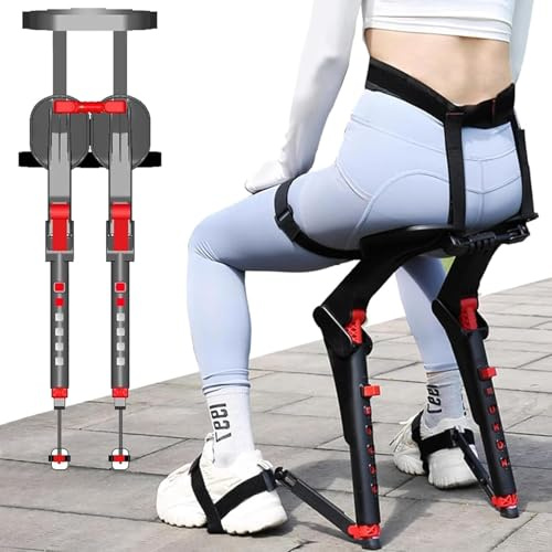 HSRG Verstellbarer, Stuhlloser, Tragbarer, Unsichtbarer Stuhl, Tragbarer Exoskelett-Sitz, Beinergonomie, Leichter Sitz, Outdoor-Angeln, Leichter, Bequemer Hocker, Tragkraft Bis Zu 150 Kg