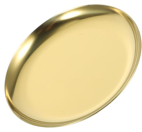 Alipis Porte-bijoux Décoratif En Métal Doré Petit Plateau De Rangement Pour Bijoux Acier Inoxydable Design Élégant Cosmétiques Table De Maquillage Et Bureau Coupelle à Multifonctionnelle