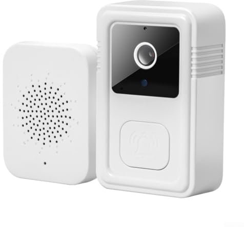 Campanello video wireless intelligente, citofono bidirezionale, con portata di ricezione di 150 metri, per KEMENT per sistema di sicurezza domestica, 85 x 53 x 24 mm (bianco)