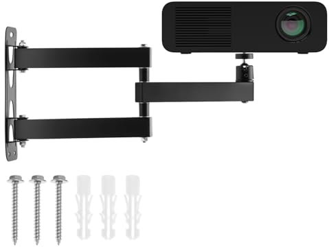 QWORK® Projektor Ständer, Faltbare Beamer Wandhalterung, Projektorhalterung 360° Verstellbare, mit 1/4 Gewinde