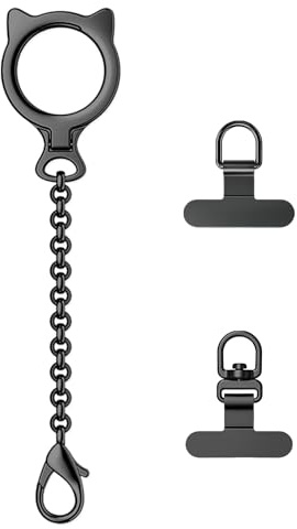 flintronic Handykette Universalpads, 2 Stück Handy Handykette Pads mit Metallring, Telefon Halteband Patch, Edelstahl Multifunktionales Handy Lanyard Pads, Handykette Pads für die Meisten Smartphones