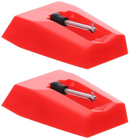 UKCOCO 2 pièces Aiguilles de Remplacement pour Platine Vinyle Lot de Aiguilles Universelles Rouge pour Phonographe Stylus de Rechange pour Qualité Sonore Exceptionnelle