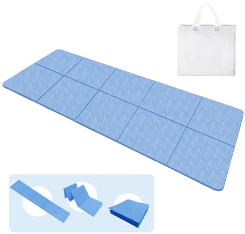Gykutix Tappetino Yoga Pieghevole 183 X 61 X 0.4 cm Tappetino Palestra Pieghevole Tappetino Fitness Antiscivolo Yoga Mat con Borsa, per Fitness Esercizio Pilates Sport