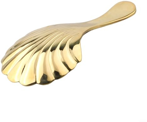 Cuchara de té de latón suelta para té de hojas, café, azúcar y especias. Mini cuchara medidora de cocina con artesanía elegante y cobre resistente De(B)