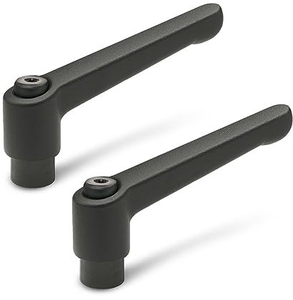 Ganter Normelemente GN 300-63-M8-SW 300-63-M8-SW-Palanca de sujeción ajustable con casquillo roscado, textura mate, Negro, Grifflänge: 63mm Gewinde: M8, Set de 2 Piezas