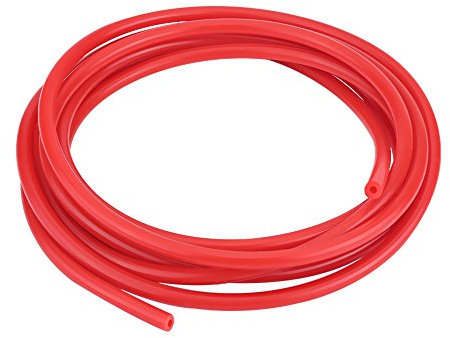 Vakuumschlauch 4mm, Qiilu Unterdruckschlauch, Auto 5 Meter Silikon Vakuumschlauch Schlauch Rohr Silikonschlauch Universal(Rot)