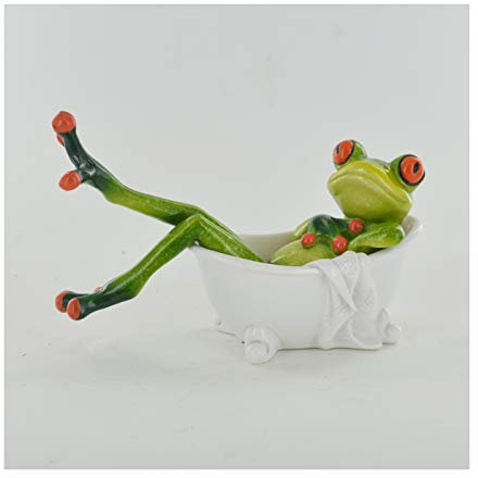 Prezents.com Comical Frogs - In The Bath Small Resin Figurine Great For Home Gift