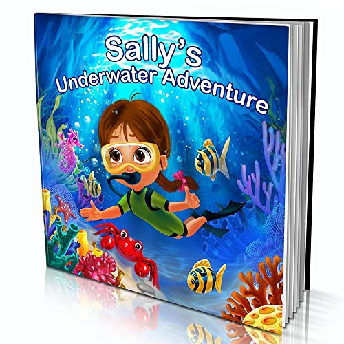 Personalized Story Book by Dinkleboo - The Underwater Adventure - for Kids Aged 0 to 8 Years Old - A Story About Exploring The Sea and Meeting Magnificent Sea Creatures - Soft Cover (8x 8)