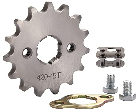 WOOSTAR Moto 420-15T Pignon Avant 20mm Remplacement pour 50cc 70cc 90cc 110cc 125cc Dirt Bike Pit Bike Mini Vélo ATV 4 Roues Cyclomoteur