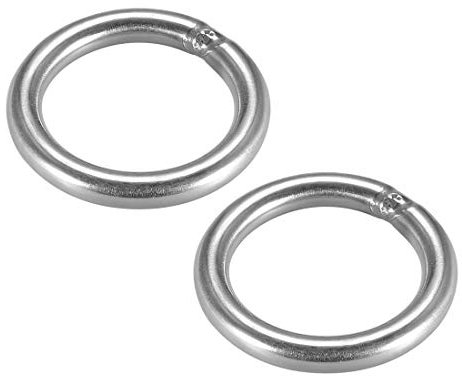 Edelstahl O Ring 2 Zoll Innendurchmesser 6 mm Stärke geschweißt Ringe rund 2 Stück