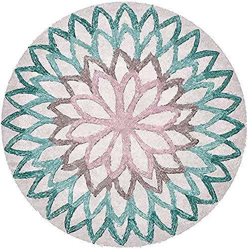 Nicole Knupfer Mandala Runde Teppich Vintage Boho Waschbar Teppich für Wohnzimmer Schlafzimmer Badezimmer Küche Beach Dekor (A2,120 x 120cm)