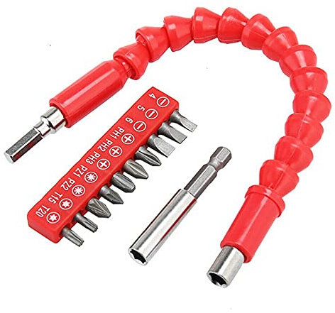 12pcs Electric Drill Universal Snake Bit Hex Shank Flexible Shaft Hose Screwdriver Drill Bits Soft Extension Rod Repair Tool