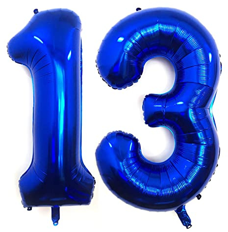 40 Inch Navy Blue 13 Number Balloons Giant 13 or 31 Balloons Navy Blue Birthday 13 Balloons 13th Birthday Anniversary Events Party Decorations Supplies