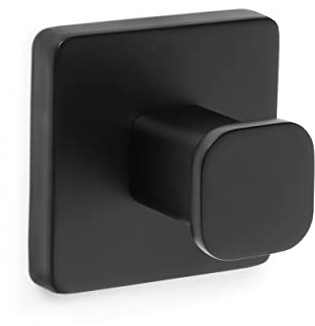 Tatay Handtuchhaken Nero Rostfreier Edelstahl Trägt bis zu 10Kg | Handtuchhaken Haushalt | 6x4,6x6 cm | Belastbar bis 10 kg | Rostfreier Edelstahl | Robustes Zamak, Schwarz