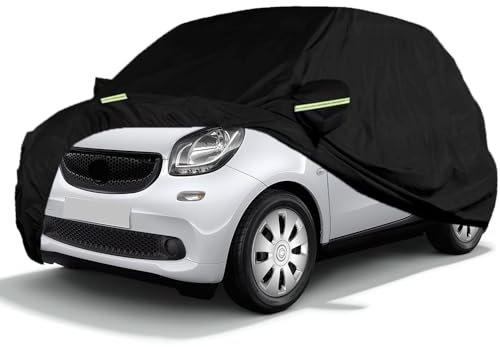 Autoabdeckung Wasserdicht Kompatibel mit Smart Fortwo W451 W453 2016-2024, Atmungsaktiv Vollgarage Autoplane für Regen Sonne Staub Schutz Auto Abdeckplane Abdeckung