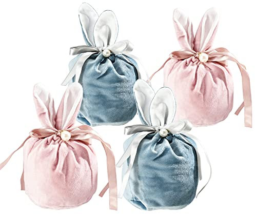 Ostertaschen Hase Zum Befüllen, Osternest Korb Kinder, Ostertasche Mit Ohren, Oster Geschenktüten Osterkörbchen Ostertüten Für Aufbewahrung Ostern Eier Ostergeschenke Süssigkeit Plätzchen, Nachhaltig