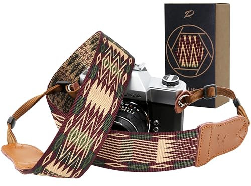 Padwa Lifestyle Correa de cámara vintage – 5 cm de ancho bordado floral patrón hombro cuello correas de cámara para fotógrafos, gran regalo para hombres y mujeres fotógrafos