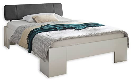 Stella Trading Futonbett 140 x 200 cm - Modernes Jugendzimmer Bett in Weiß, Graphit - 145 x 81 x 214 cm (B/H/T)