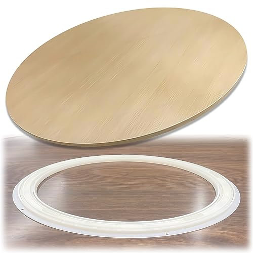 ESOYAWE Lazy Susan Plateau Tournante Rond Plateau De Service en Bois, 50 60 70 80 90 100 Cm Table À Manger Plateau De Service, Rotatif À 360° Lisse Muet, pour Table en Verre, Bois, Marbre