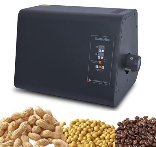 Household Coffee Beans Roasting Machine Multi-Function Food Roaster Stainless Steel Electric Rotation Coffee Roaster Adjustable Temperature & Time Suitable for Coffee, Peanuts, Grain Baking