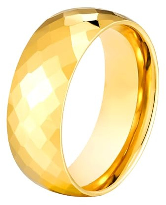 Epinki Wolfram Ring 8MM, Rhombus Poliert Damenringe Pärchenringe Verlobungsring, Gold Verlobung Ring Frau Ring, Gr.47-72