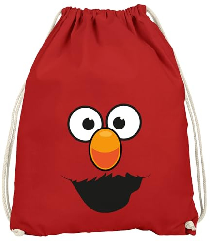 MoonWorks® Turnbeutel Fasching Karneval Spruch lustig Keksmonster Krümel-Ungeheur Faschingsartikel Tasche Gymbag Rot unisize